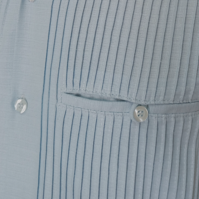 Camisa de lino y algodón azul cielo estilo casual