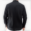 Camisa guayabera negra con pliegues tradicionales