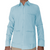 Guayabera azul cielo de manga larga para hombre

