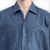 Guayabera azul oscuro de manga corta para hombre

