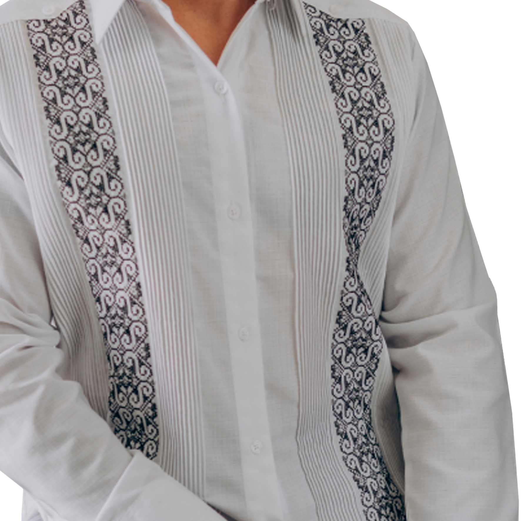 Guayabera blanca bordada