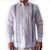 Guayabera blanca bordado azul