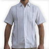 Guayabera blanca de lujo manga corta para hombre