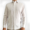 Guayabera blanca formal manga larga para bodas