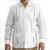Guayabera blanca listón azul elegante y sofisticada