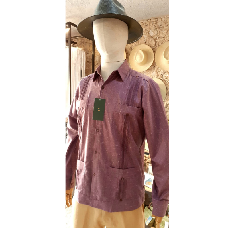 Guayabera cubana color rosa