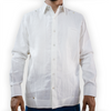 Guayabera de lino hombre blanca con bordado