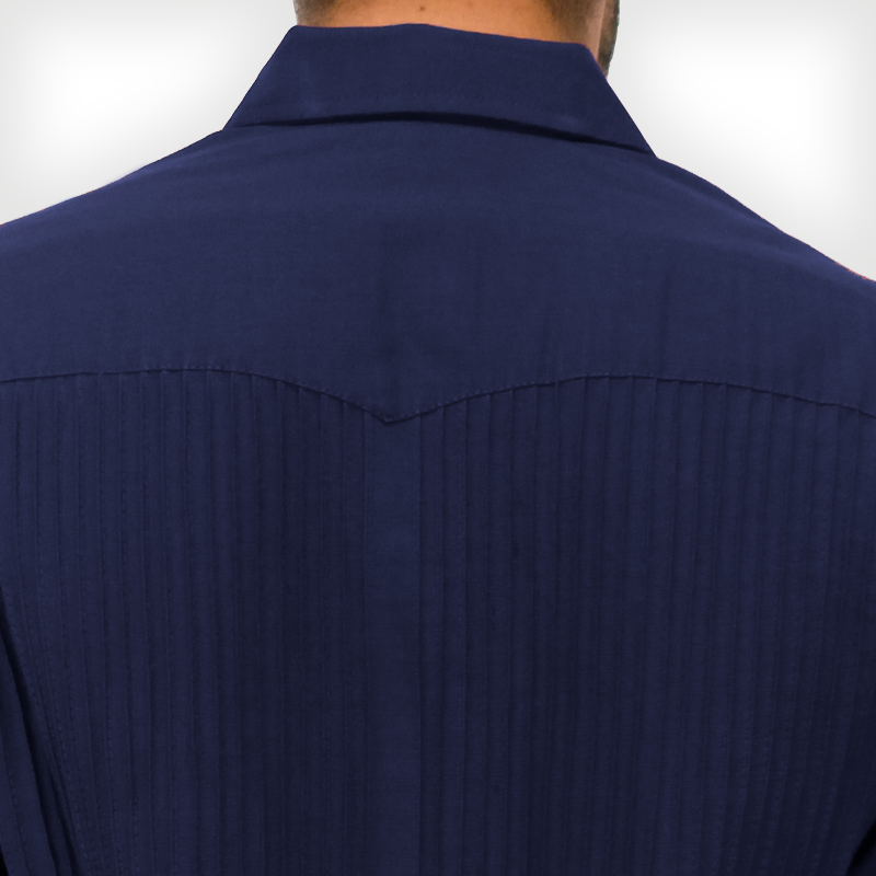 Guayabera de manga larga azul para eventos formales