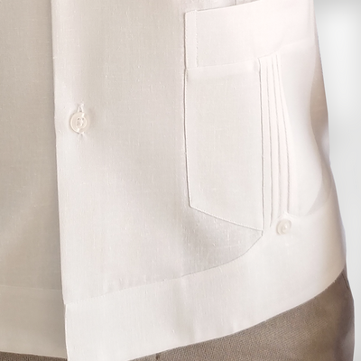 Guayabera elegante sin corbata estilo cubano