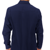 Guayabera formal azul marino elegante y fresca