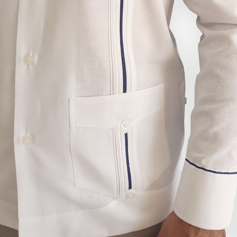 Guayabera hombre boda con manga larga y estilo clásico