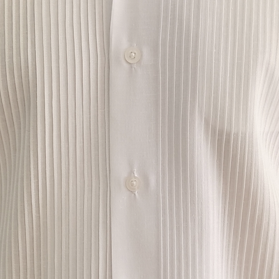 Guayabera presidencial blanca en evento formal diurno al aire libre