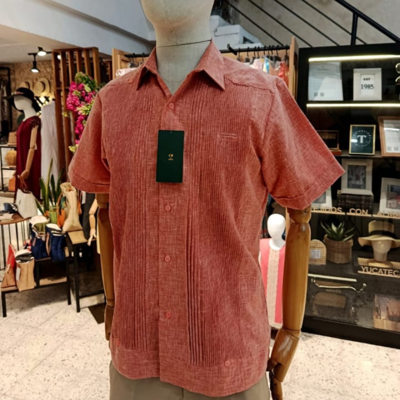 Guayabera presidencial coral manga corta