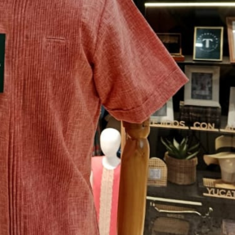 Guayabera presidencial coral manga corta para hombre