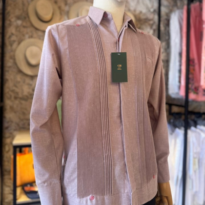 Guayabera presidencial rosa viejo