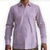 Guayabera rosa manga larga