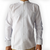Guayabera tradicional blanca de lino con cuello Mao