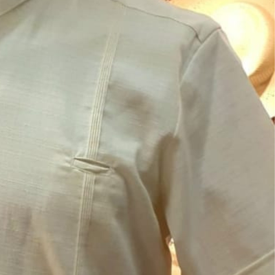 detalle del tejido color marfil en filipina yucateca