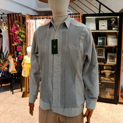 guayabera presidencial gris para hombre