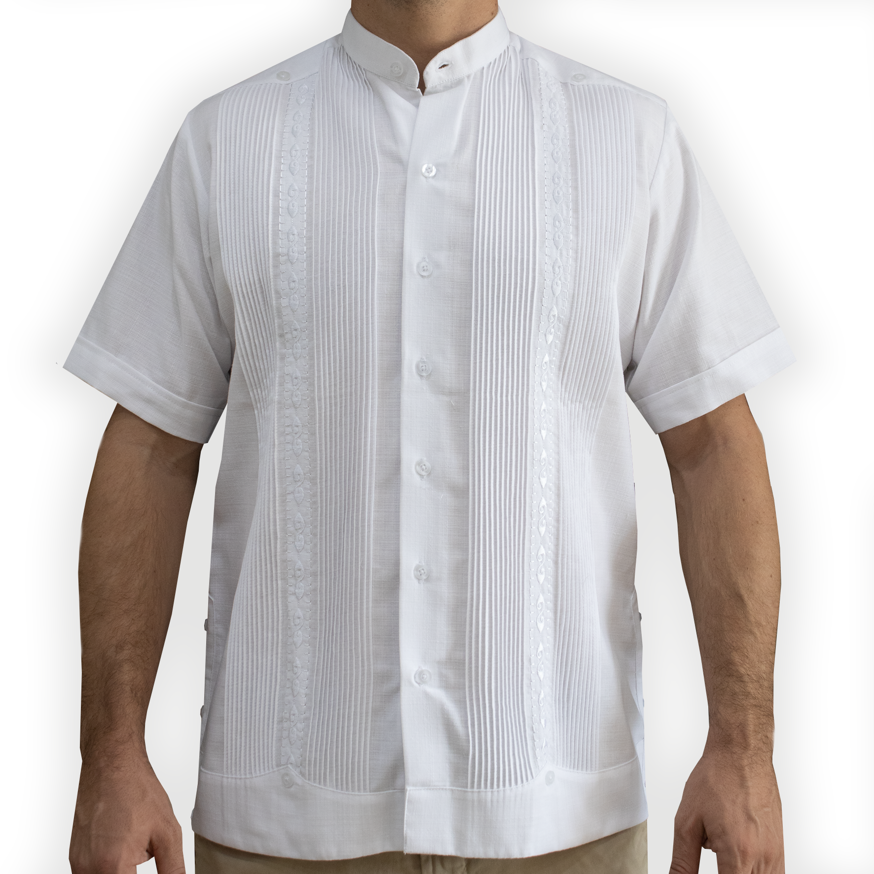 Camisa guayabera blanca manga corta