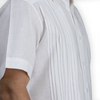 Camisa tipo guayabera blanca manga corta